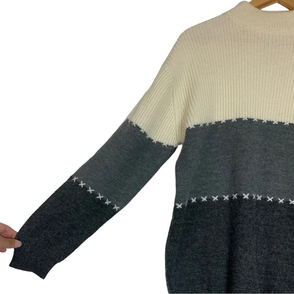VTG D’Allaird Neutral Mock Neck Pullover Sweater Wool Blend Size Women’s Large - Picture 7 of 8